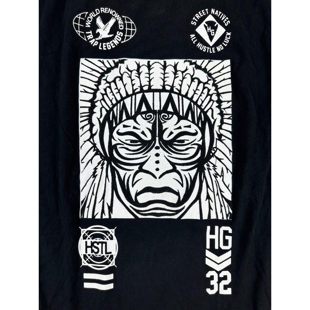 Hustle Gang Mens 2X Black Long Sleeve Graphic Tee Trap Legends Wing Print Shirt - Picture 1 of 8